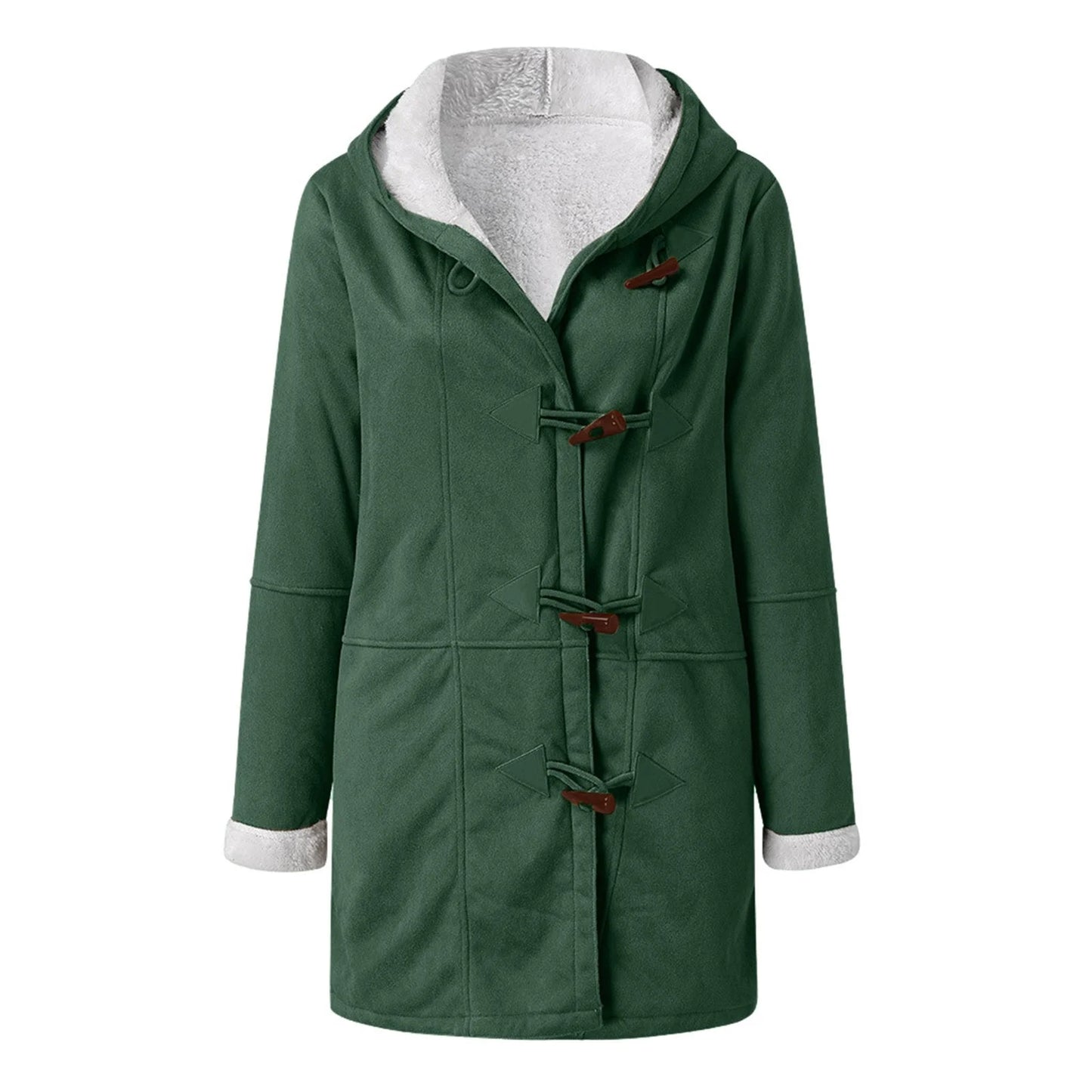 Women’s Hooded Toggle Faux Shearling Coat