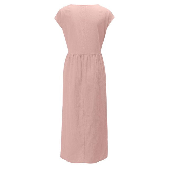 Effortless Breeze Smocked Maxi Dress with Pockets