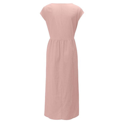 Effortless Breeze Smocked Maxi Dress with Pockets