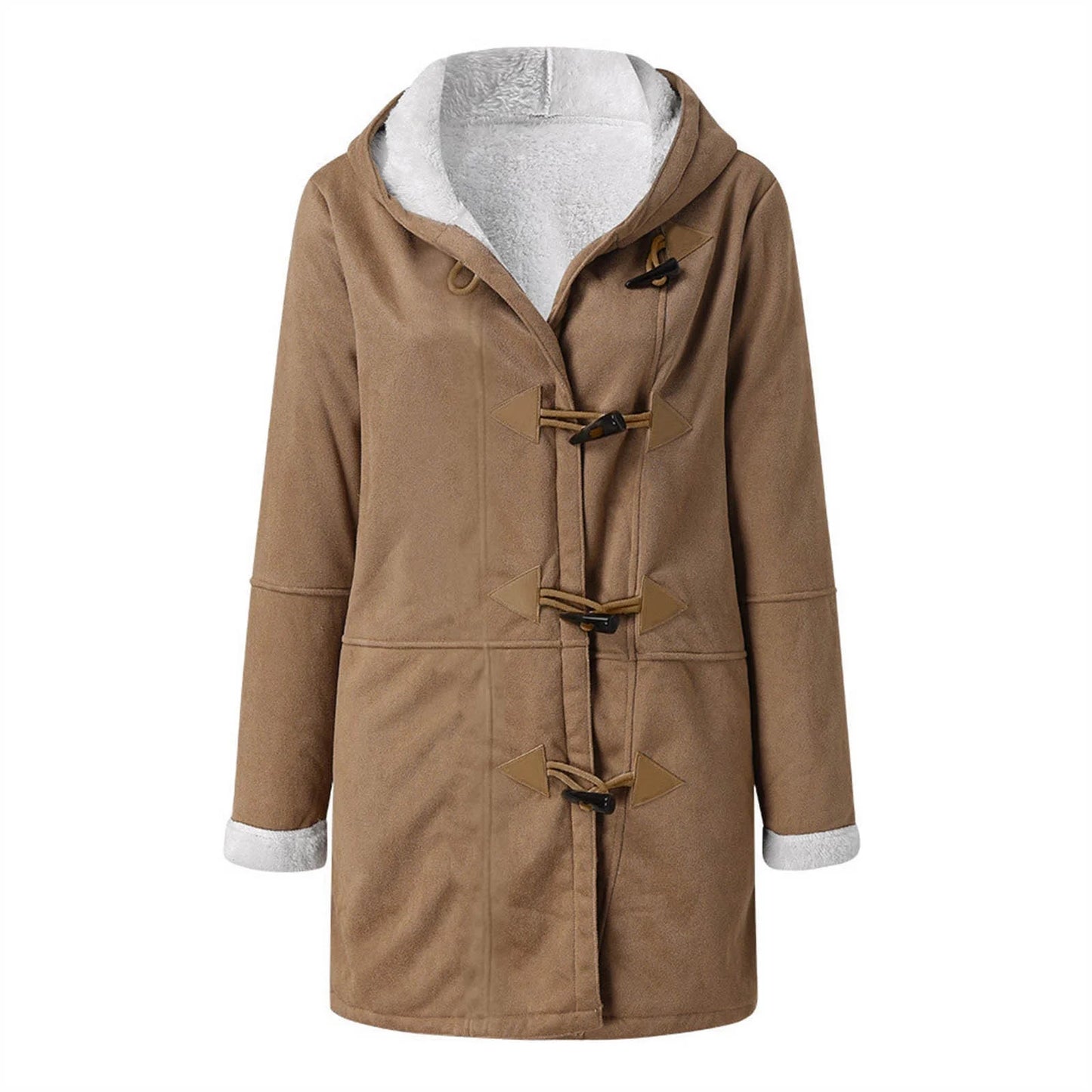 Women’s Hooded Toggle Faux Shearling Coat
