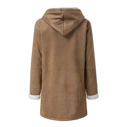 Women’s Hooded Toggle Faux Shearling Coat