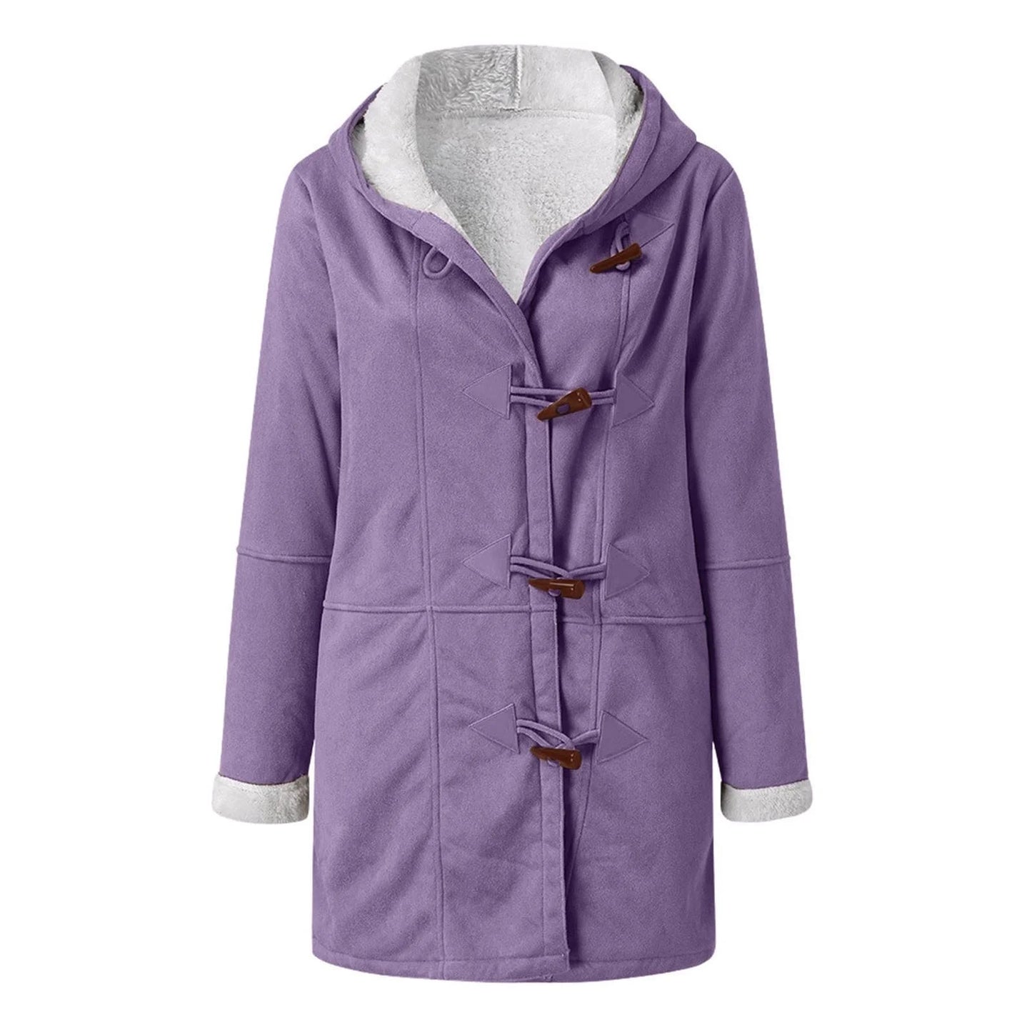 Women’s Hooded Toggle Faux Shearling Coat