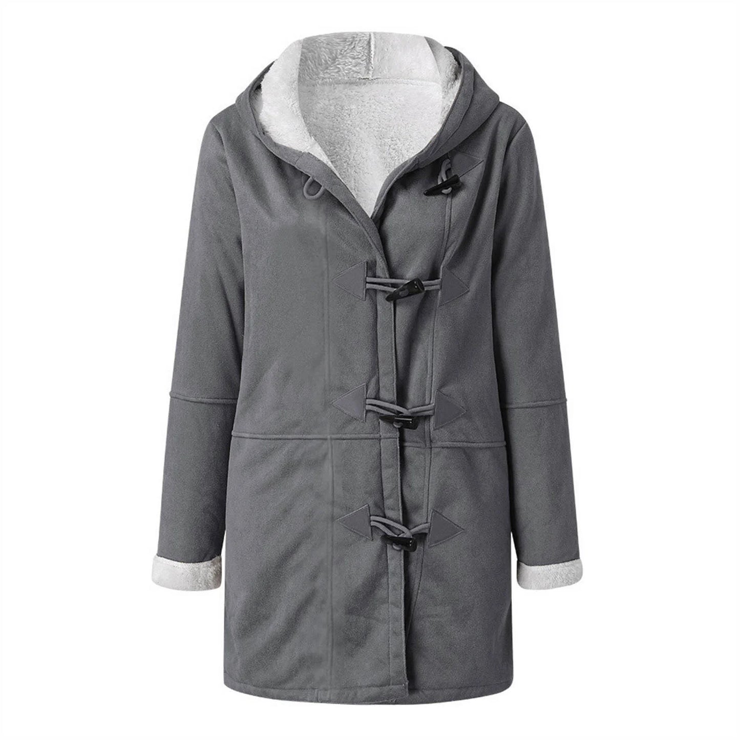 Women’s Hooded Toggle Faux Shearling Coat