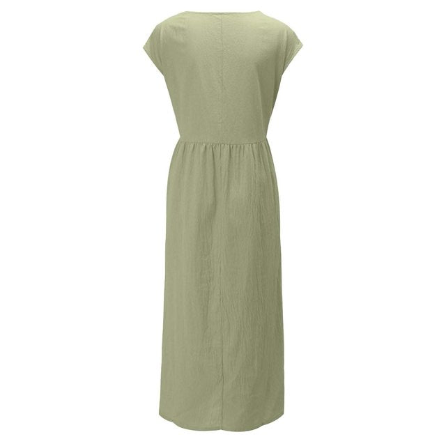 Effortless Breeze Smocked Maxi Dress with Pockets