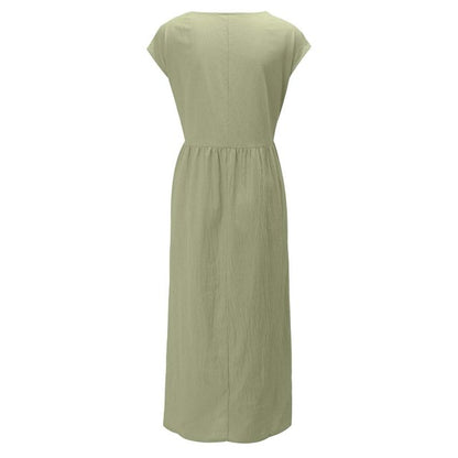 Effortless Breeze Smocked Maxi Dress with Pockets