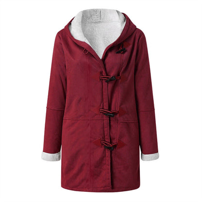 Women’s Hooded Toggle Faux Shearling Coat