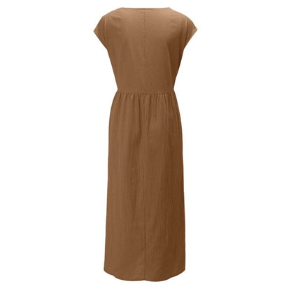 Effortless Breeze Smocked Maxi Dress with Pockets