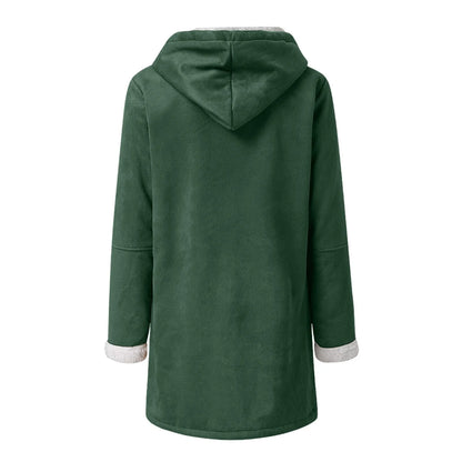 Women’s Hooded Toggle Faux Shearling Coat
