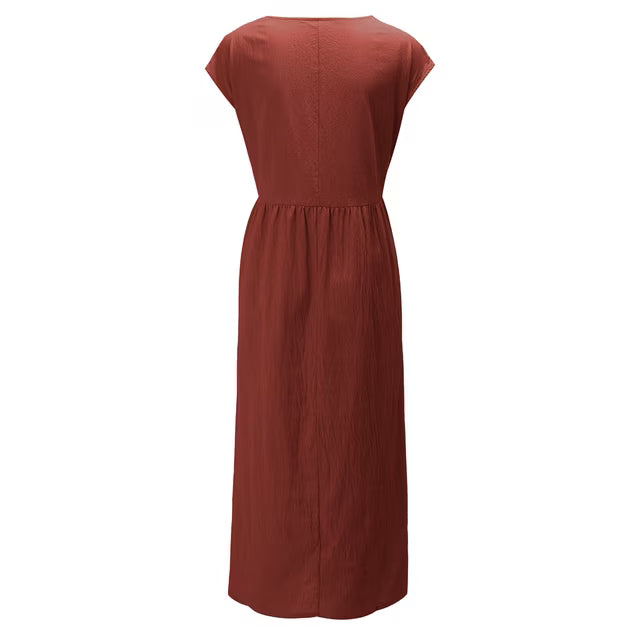 Effortless Breeze Smocked Maxi Dress with Pockets