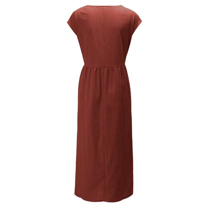 Effortless Breeze Smocked Maxi Dress with Pockets