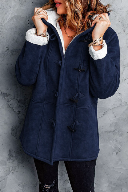 Women’s Hooded Toggle Faux Shearling Coat