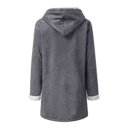 Women’s Hooded Toggle Faux Shearling Coat
