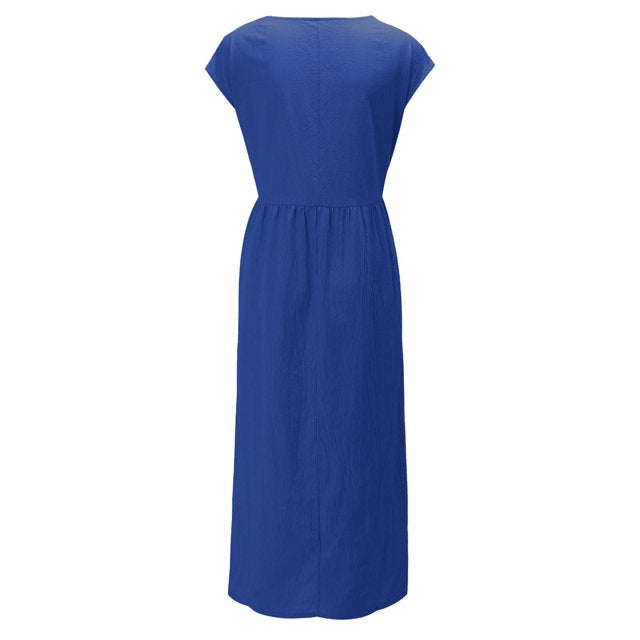 Effortless Breeze Smocked Maxi Dress with Pockets