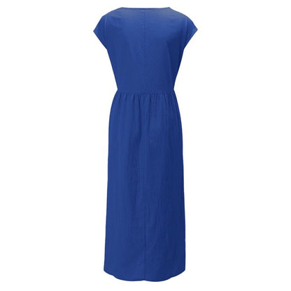 Effortless Breeze Smocked Maxi Dress with Pockets