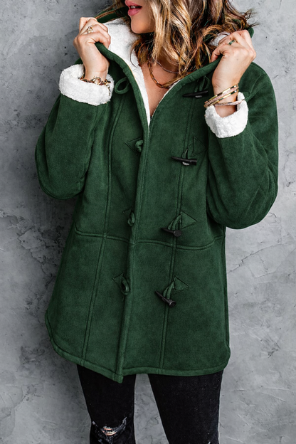 Women’s Hooded Toggle Faux Shearling Coat