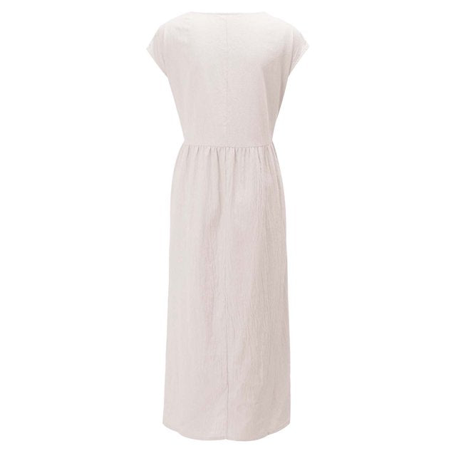 Effortless Breeze Smocked Maxi Dress with Pockets